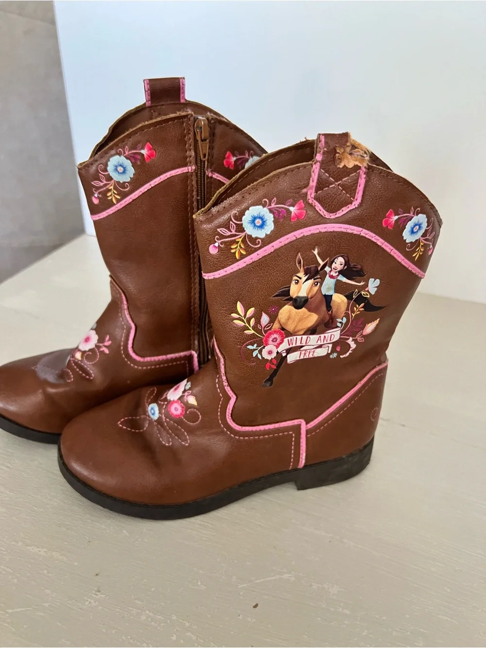 DreamWorks Spirit Riding Free Cowgirl Boots Girls Size 12 Wild & Free